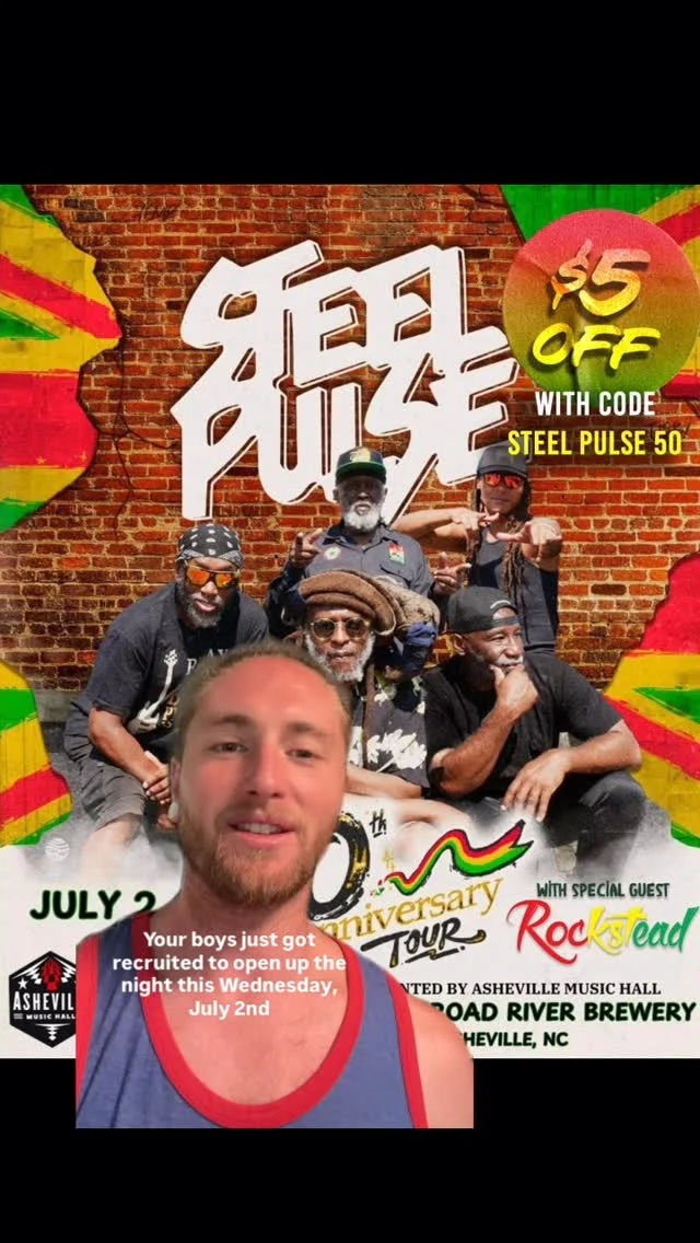 Honored to be joining @steelpulseofficial this Wednesday July 2nd in Asheville, NC at @frenchbroadriverbrewery! This will be a banger 😎

#rockstead #steelpulse #ashevillenc #reggaemusic